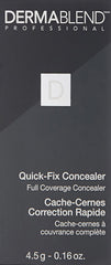 Dermablend Quick Fix next to setting powder emphasizing long-wear benefit