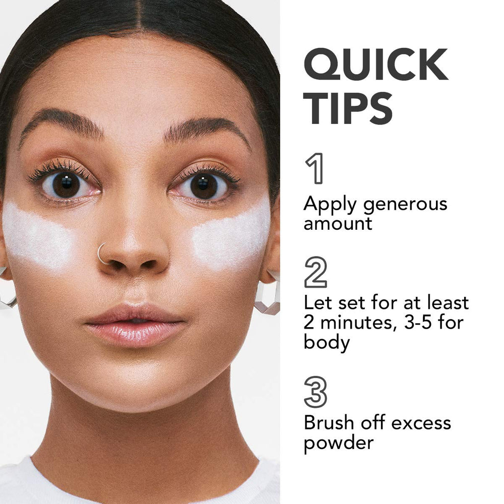 Dermablend powder used in makeup routine showing longwear finish benefit