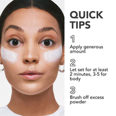 Dermablend powder used in makeup routine showing longwear finish benefit