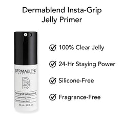 Dermablend primer size comparison beside a coin for scale and travel convenience