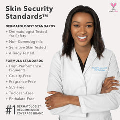 Dermablend stick blending demo with sponge showing seamless finish benefit