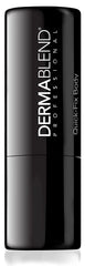 Dermablend stick in beach setting showing confident water-resistant coverage benefit