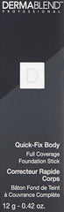 Dermablend stick being set with powder to show long-wear and water-resistance benefit