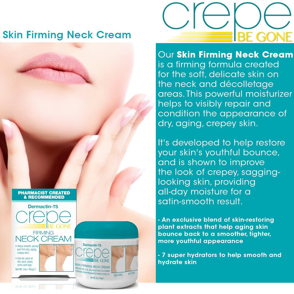 Dermactin application on neck demonstration illustrating targeted firming benefit