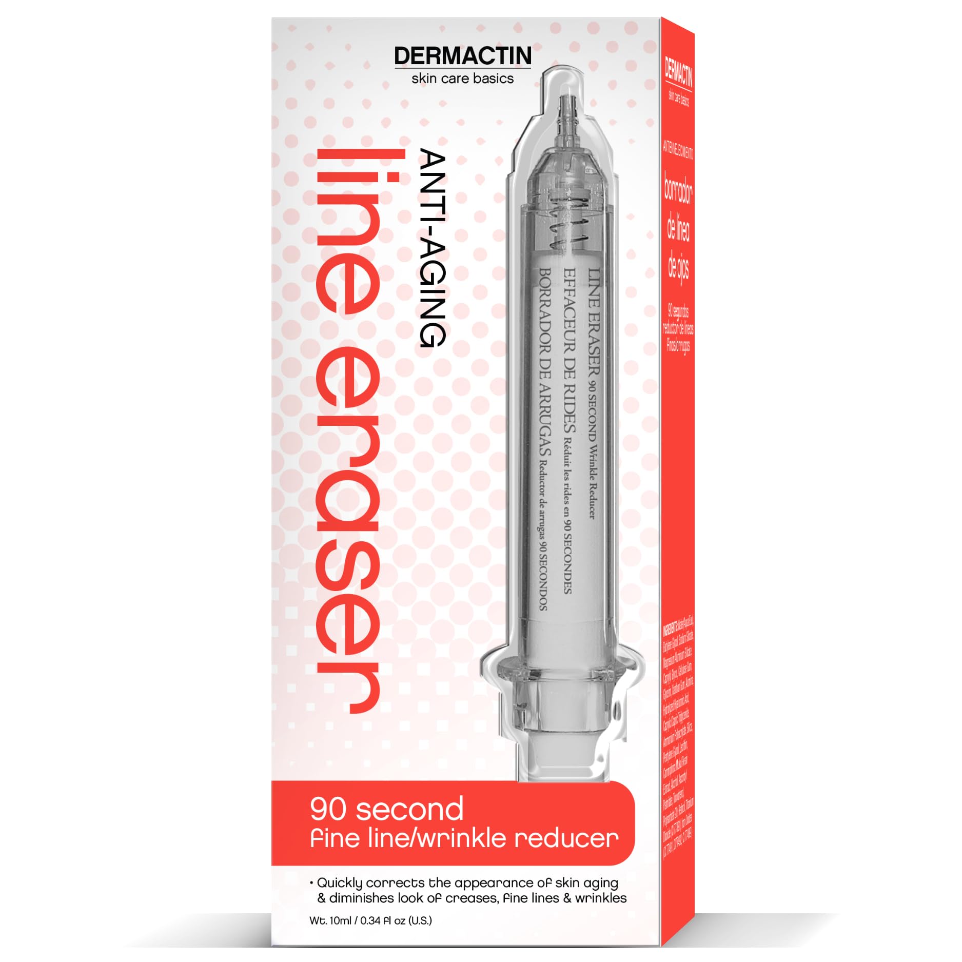 Dermactin front packaging showing compact .34 oz tube and brand clarity for travel convenience