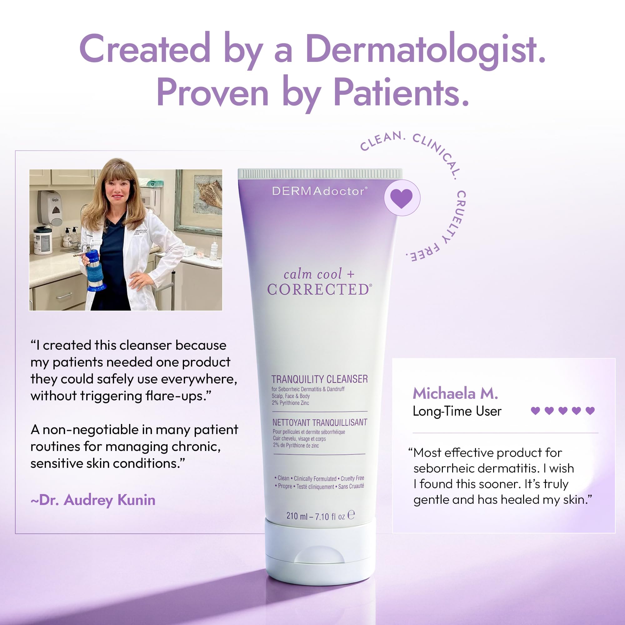 DERMAdoctor on chest and shoulders demonstrating multi-area use benefits