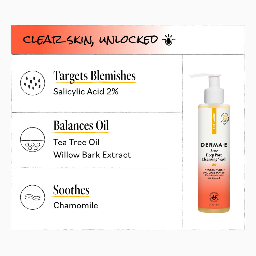 Derma E bottle next to a hand showing 6 fl oz size and portability