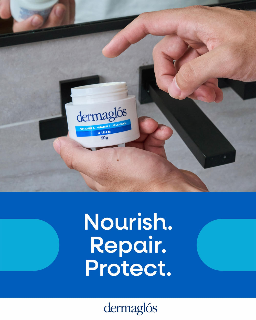 Dermaglós tattoo aftercare demo on healed tattoo showing gentle skin support