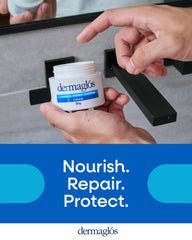 Dermaglós tattoo aftercare demo on healed tattoo showing gentle skin support