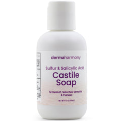 Dermaharmony front packaging 4 fl oz bottle showing clear liquid and label, convenient travel size