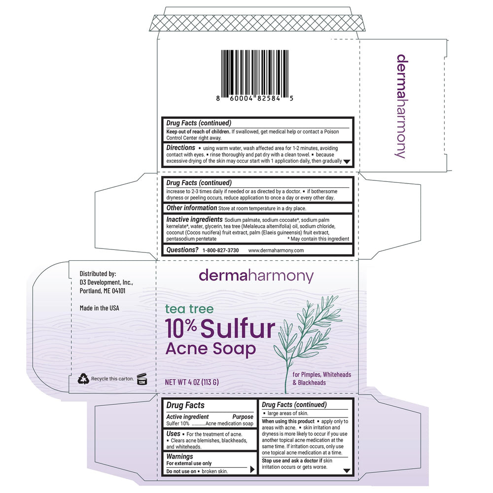 Dermaharmony sulfur bar close-up texture highlights gentle glycerin base