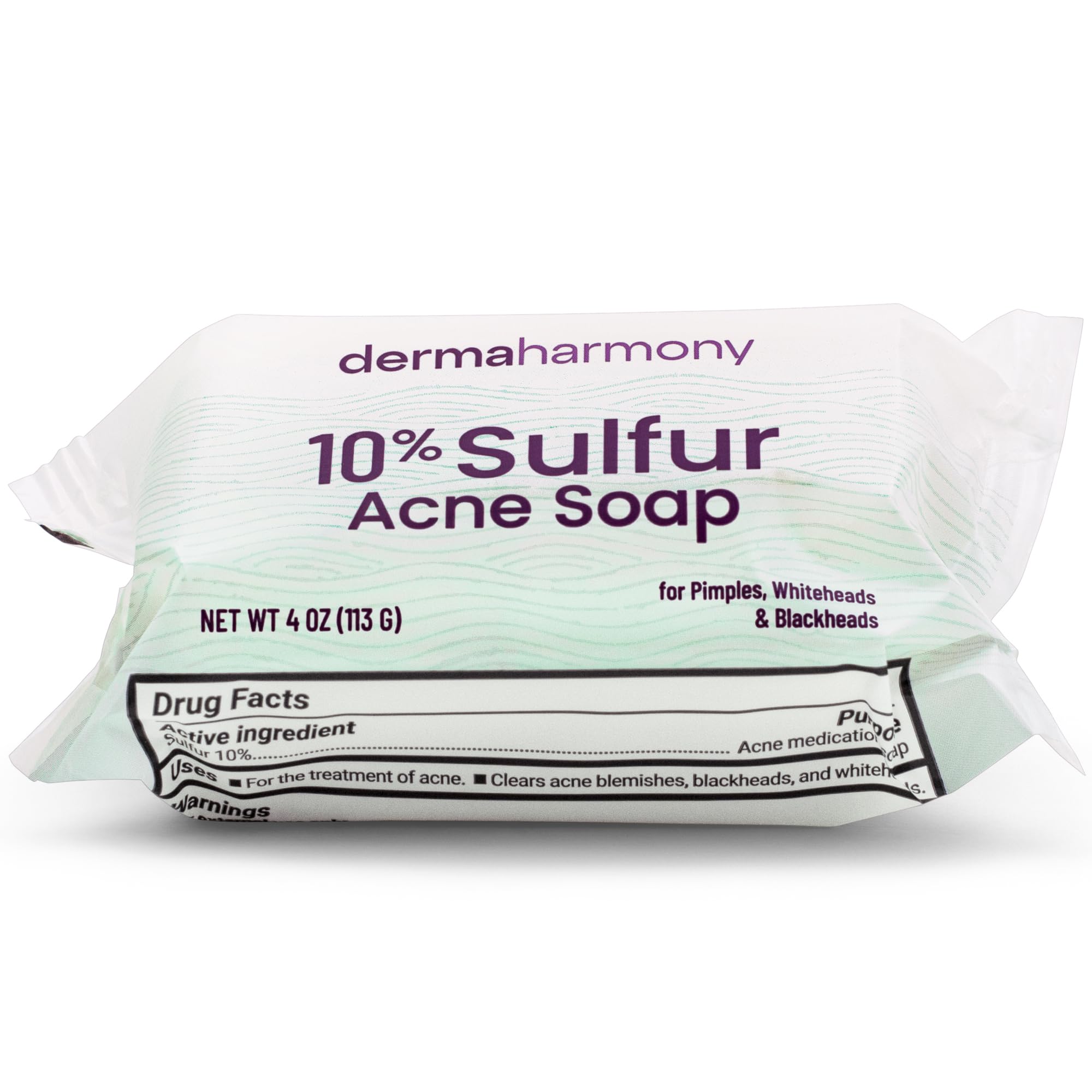 Dermaharmony sulfur bar lather on hands illustrating cleansing action