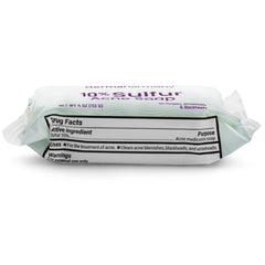 Dermaharmony sulfur bar texture close-up showing dense soap grain for exfoliation