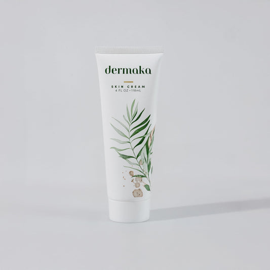 Dermaka cream open jar close-up texture highlighting smooth absorbent finish