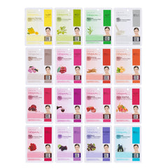 DERMAL front box of 16 collagen essence masks showing variety and convenience