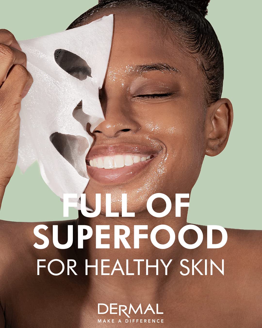 DERMAL mask beside towel in bathroom to convey at-home spa benefit