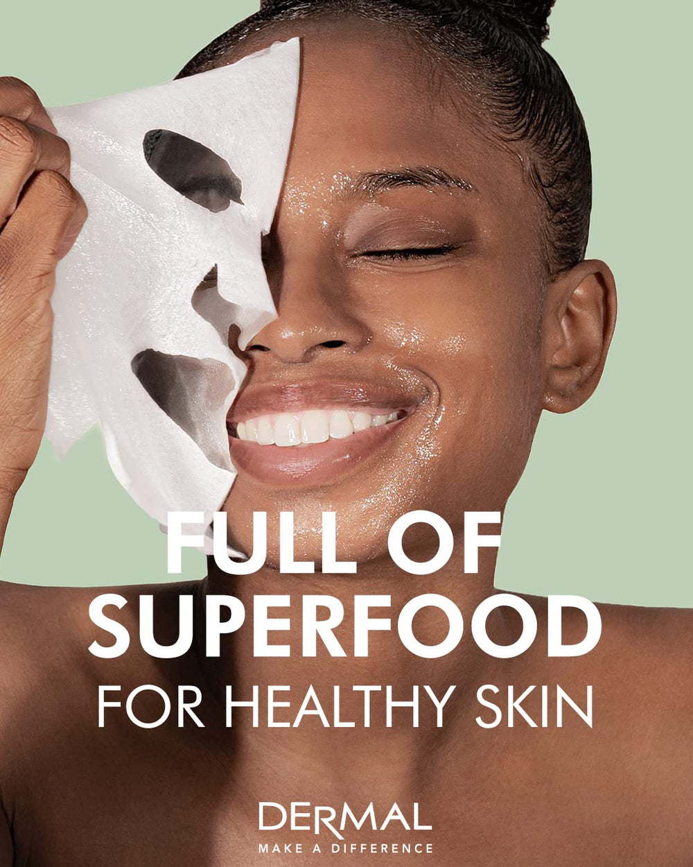 DERMAL mask beside towel in bathroom to convey at-home spa benefit