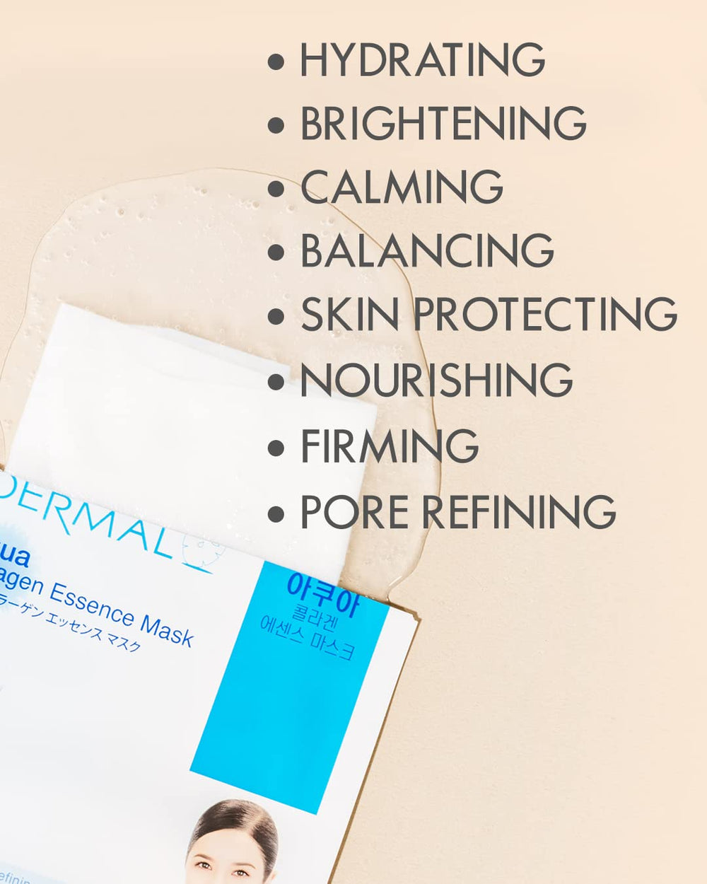 DERMAL mask held in hand ready for 15-minute treatment