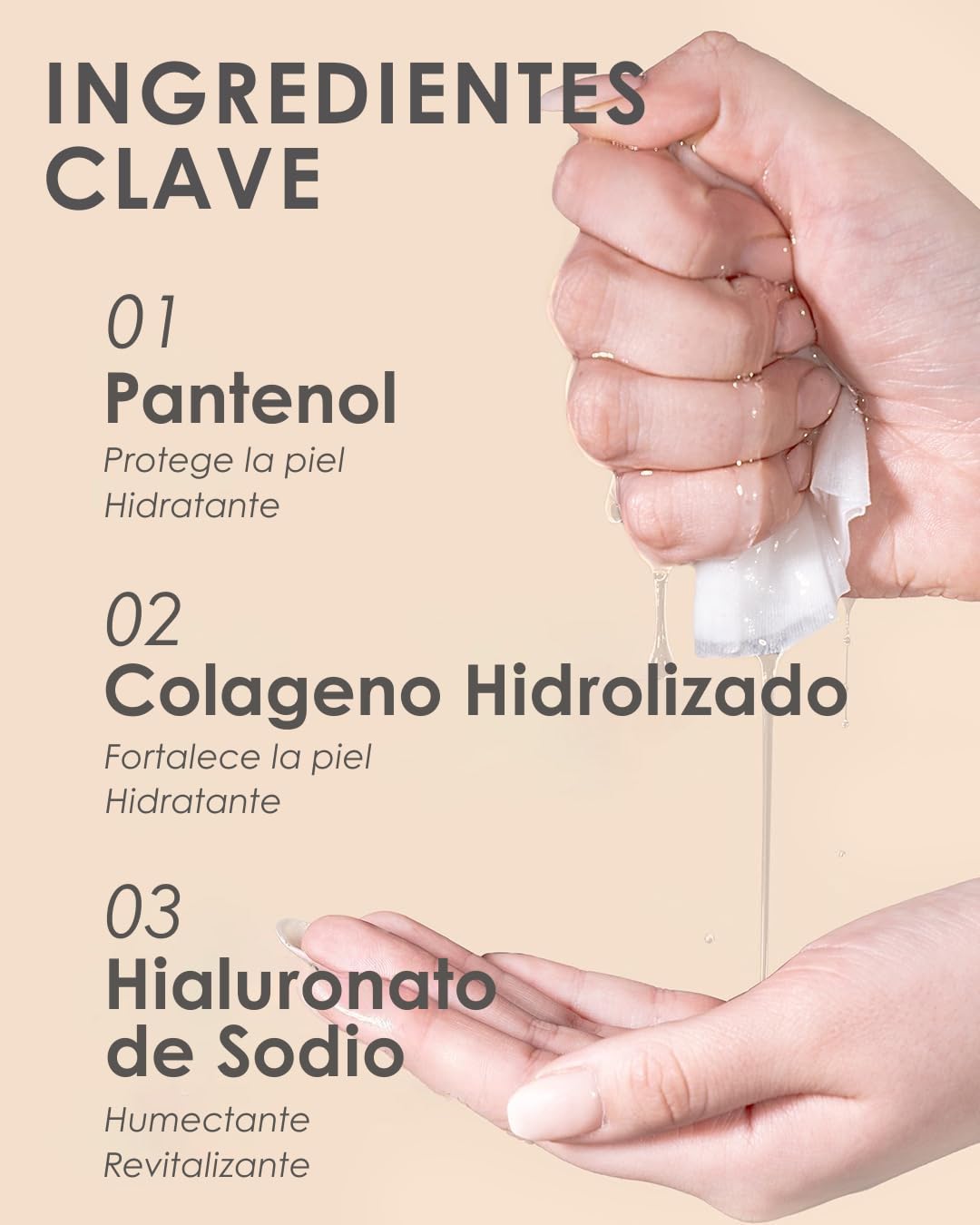 DERMAL mask beside hand to show size and easy single-use portioning