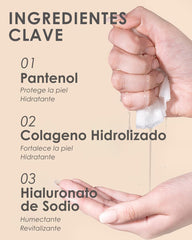 DERMAL mask beside hand to show size and easy single-use portioning