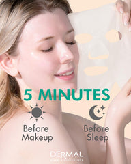 DERMAL mask beside a hand for size comparison showing full-face coverage and fit