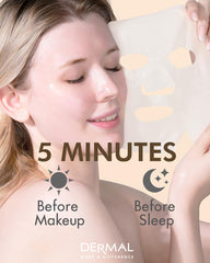 DERMAL mask held in hand to show size and single‑use 23g portion convenience