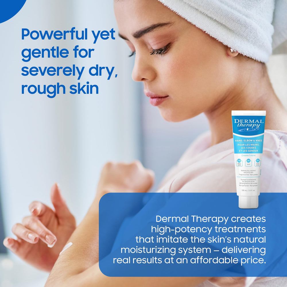 Dermal Therapy tube on bathroom shelf in lifestyle scene for daily treatment routine
