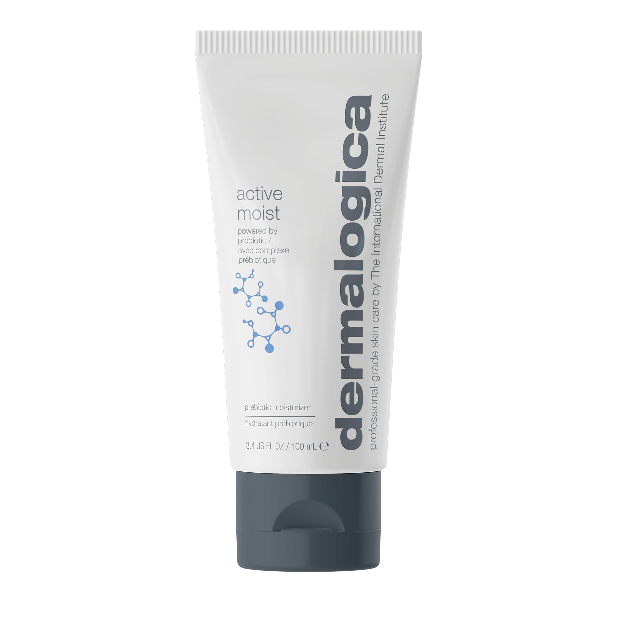 Dermalogica Active Moist front pump view shows lightweight applicator and easy use