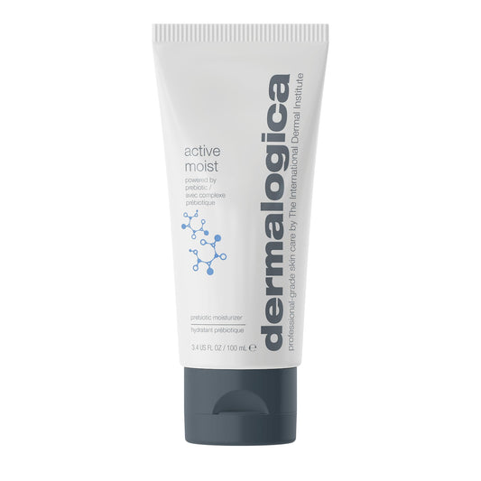 Dermalogica Active Moist front pump view shows lightweight applicator and easy use