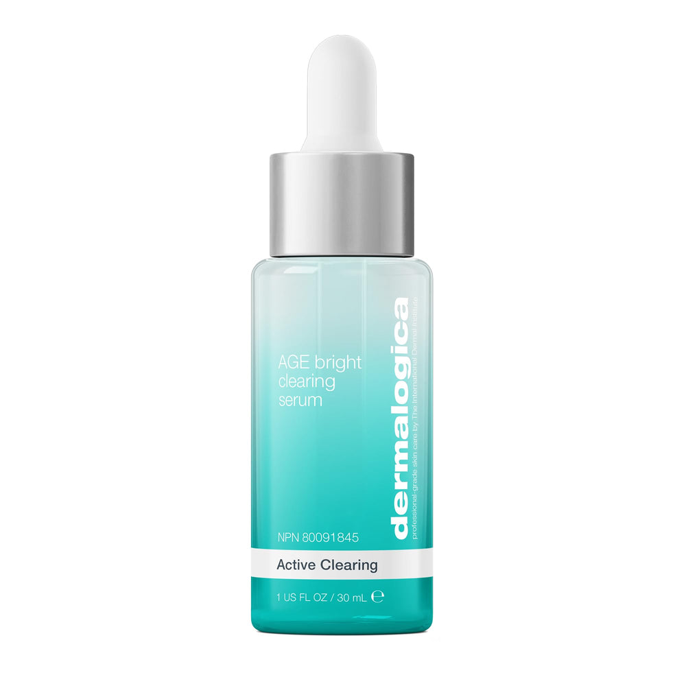 Dermalogica bottle front view showing clean clinical design and clear benefits