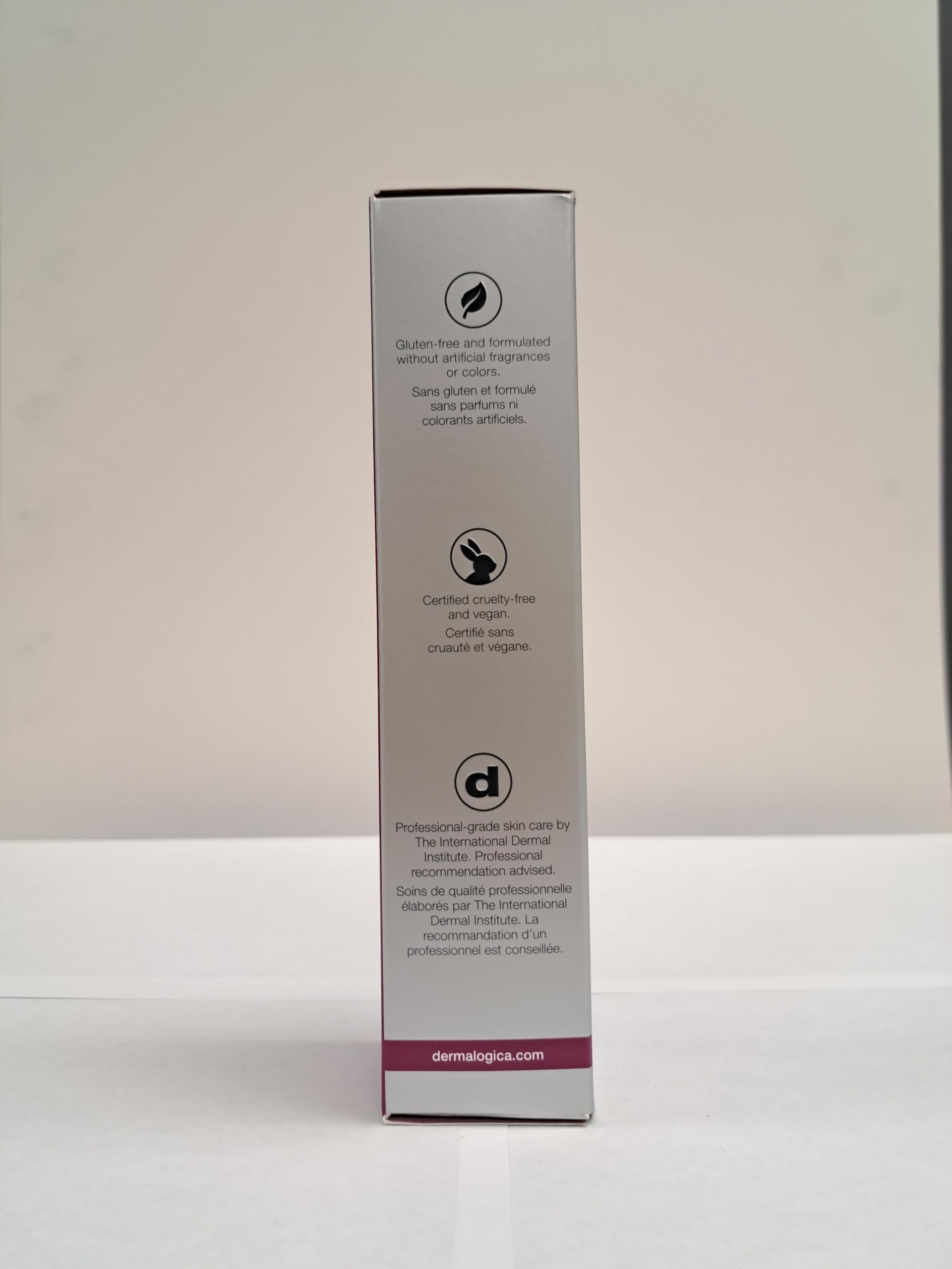 Dermalogica before and after texture comparison revealing smoothing
