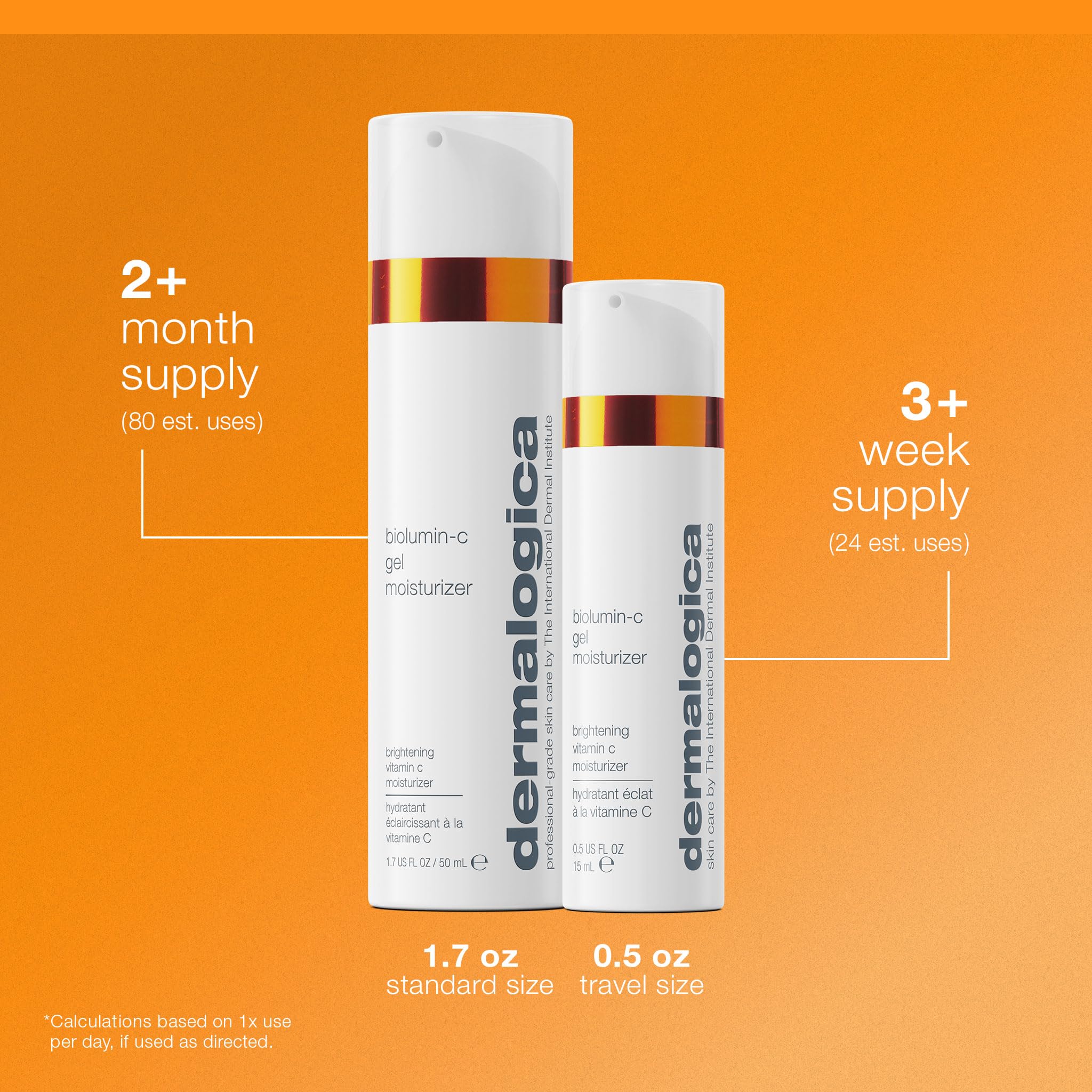 Dermalogica bottle held in hand to show 1.7 fl oz scale