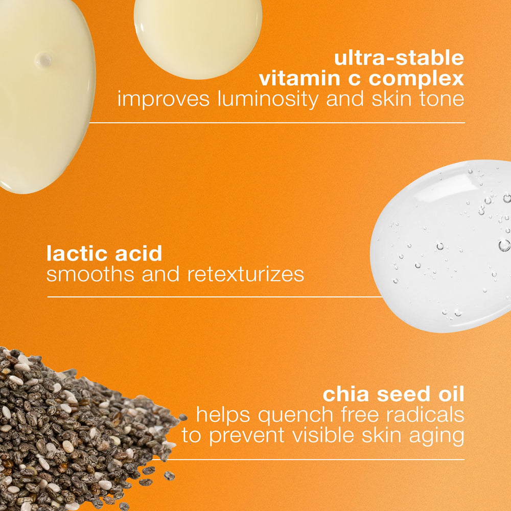 Dermalogica Biolumin-C Serum ingredient droplet highlighting vitamin C and peptide benefits