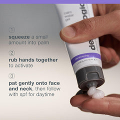 Dermalogica gel dispensed on fingertip ready to spread and absorb
