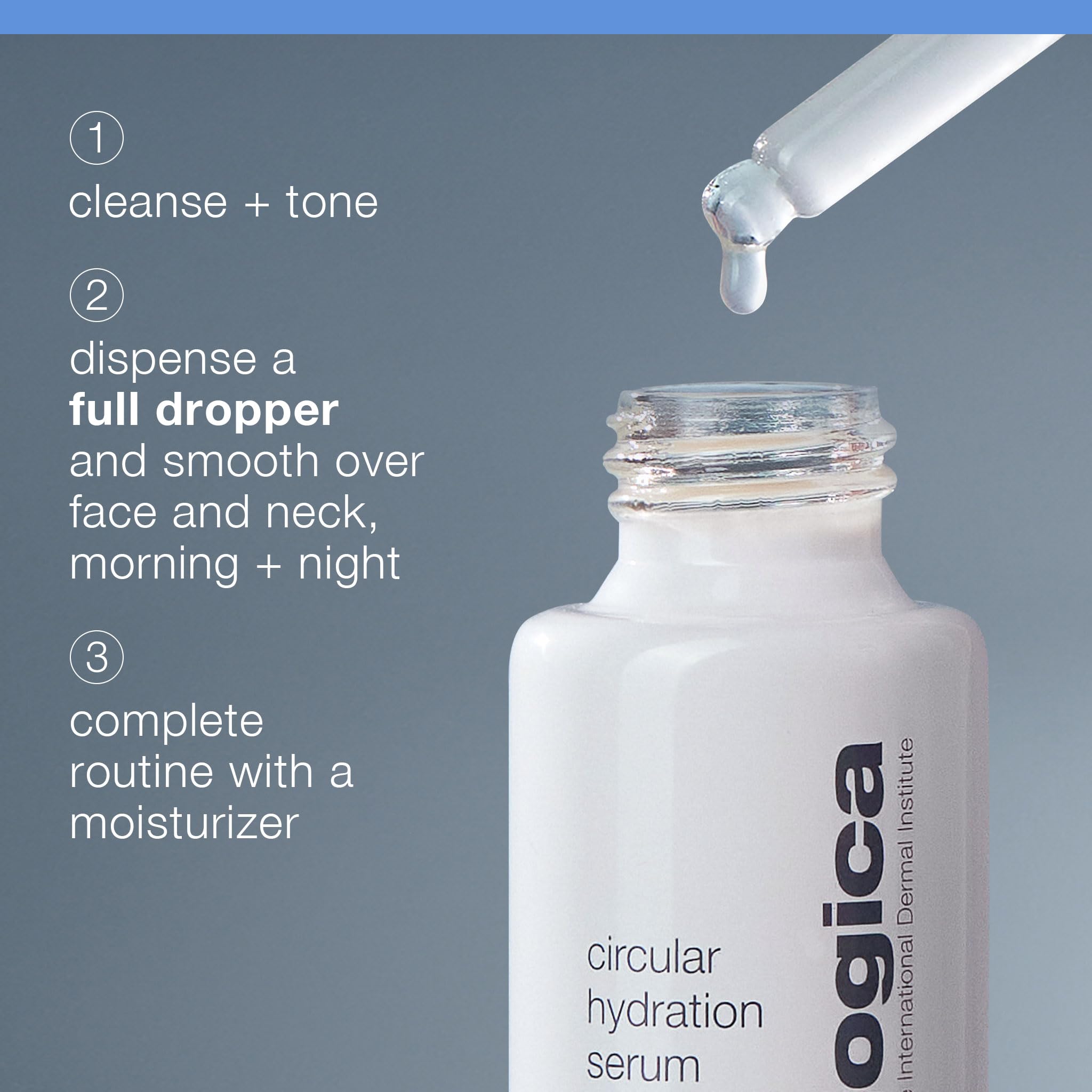 Dermalogica bottle in hand demonstrating easy pump and travel-friendly size