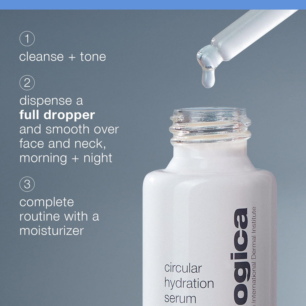 Dermalogica bottle in hand demonstrating easy pump and travel-friendly size