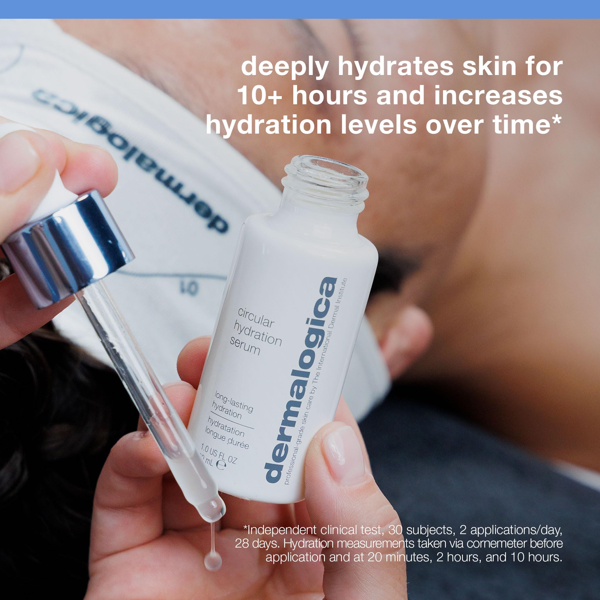 Dermalogica serum texture close-up highlighting lightweight absorbent feel