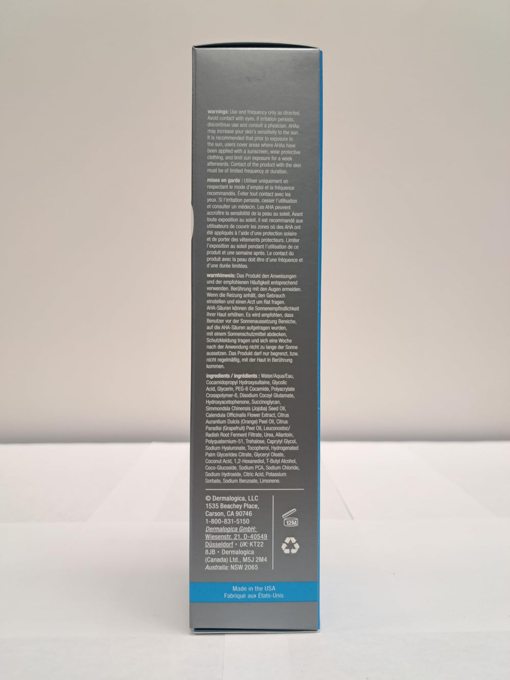 Dermalogica before and after skin swatch showing improved tone