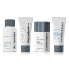 Dermalogica kit front packaging showing travel sizes and product lineup for easy routine