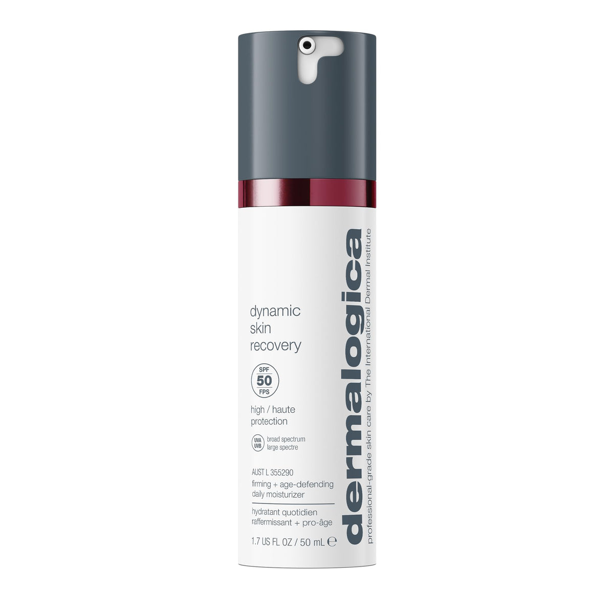 Dermalogica front packaging showing SPF50 and lightweight benefit