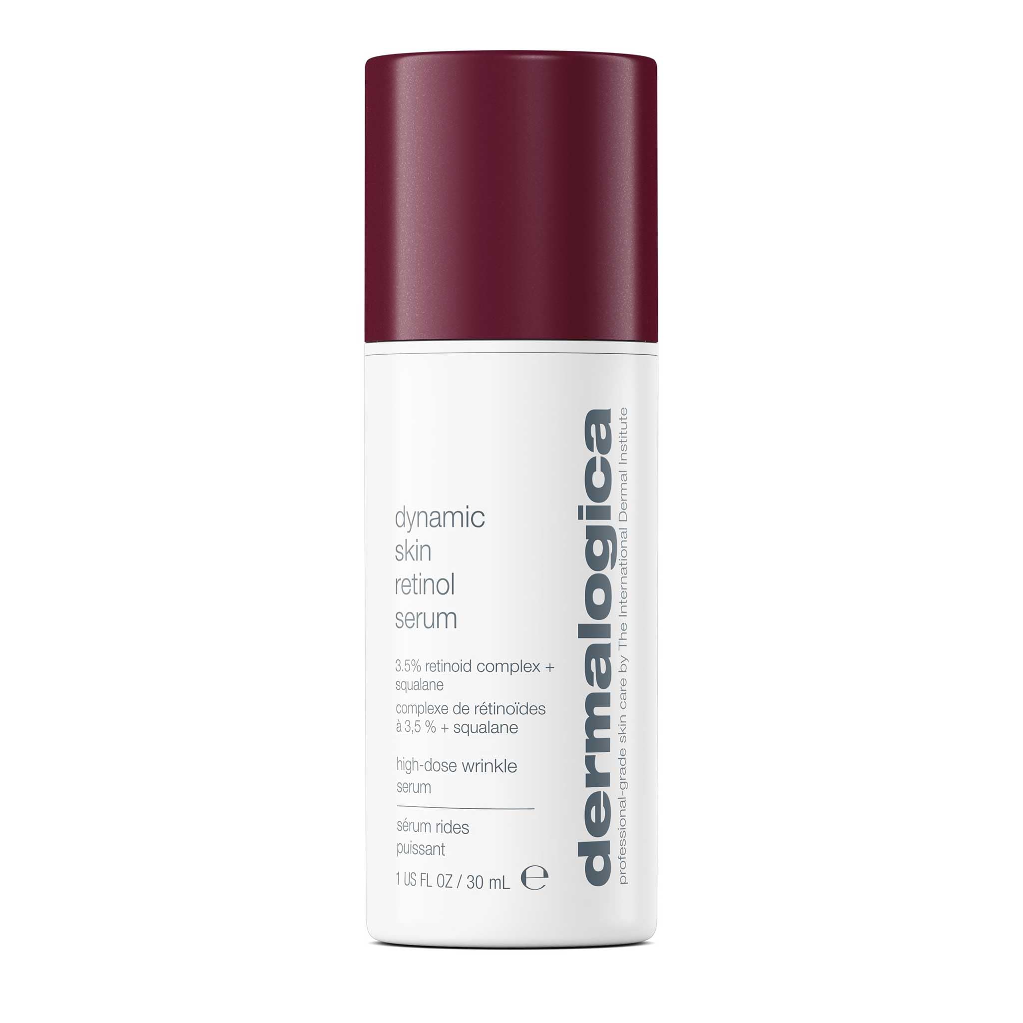 Dermalogica front packaging showing bottle benefit refined texture