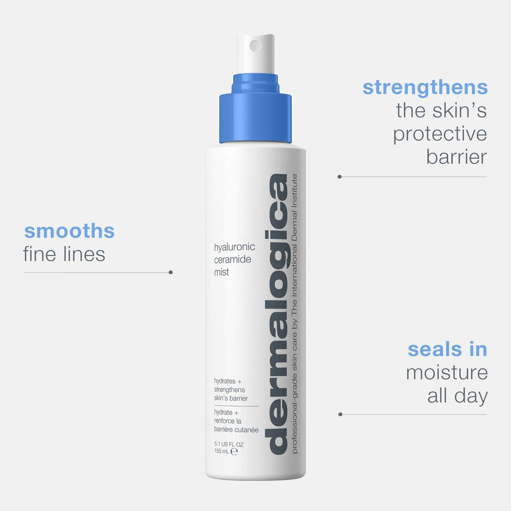 Dermalogica mist used by person at desk for hydrating midday boost
