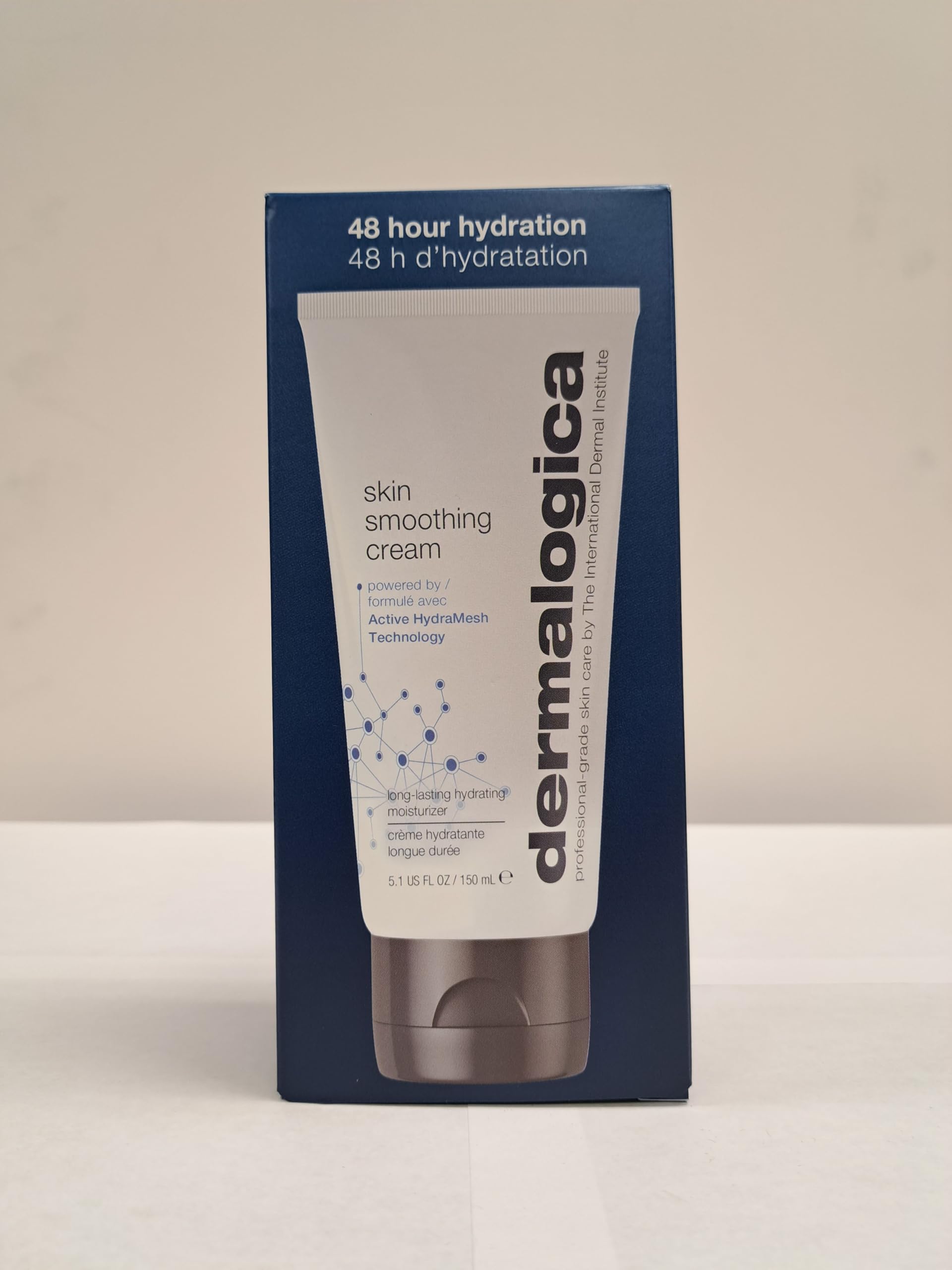 Dermalogica jar on bathroom shelf lifestyle scene for daily routine convenience benefit