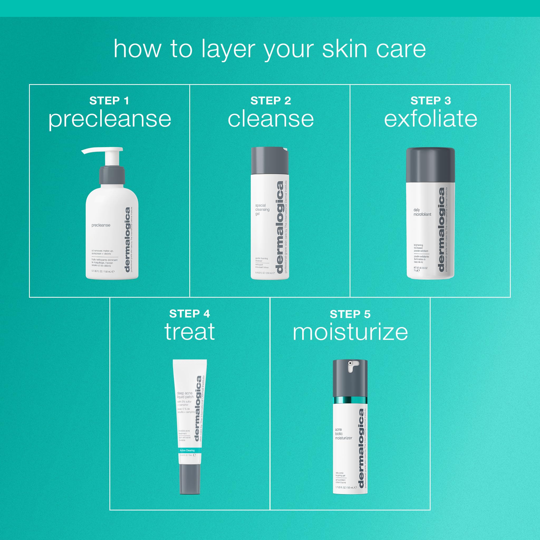 Dermalogica product label close-up showing active ingredients and clear guidance