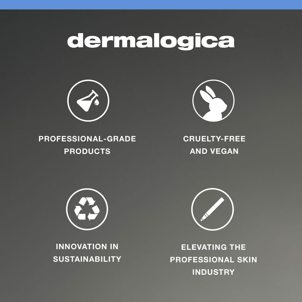 Dermalogica set on bathroom counter demonstrating simple daily use routine