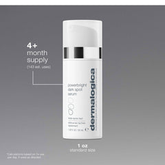 Dermalogica PowerBright before and after skin tile showing improved evenness and luminosity
