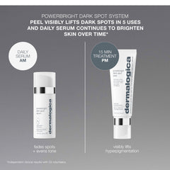 Dermalogica PowerBright bottle on bath counter suggesting daily routine convenience