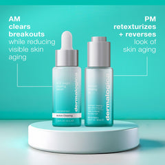 Dermalogica serum on bathroom shelf lifestyle shot conveying daily routine ease