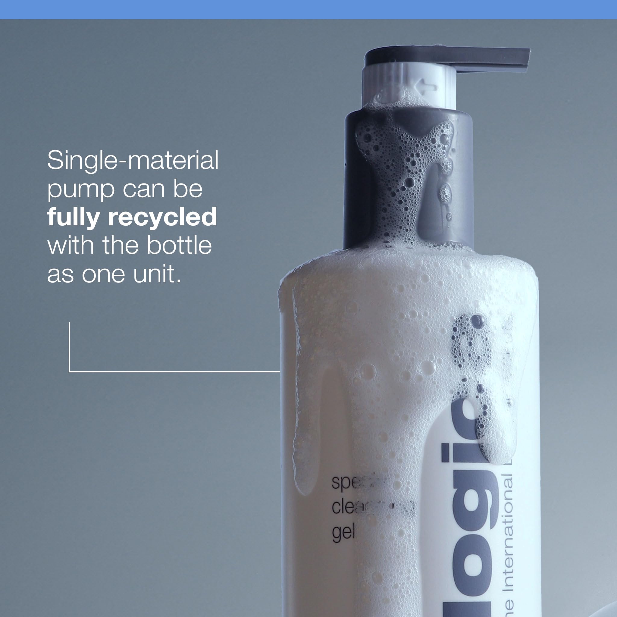 Dermalogica bottle on bathroom shelf for travel-friendly skincare display