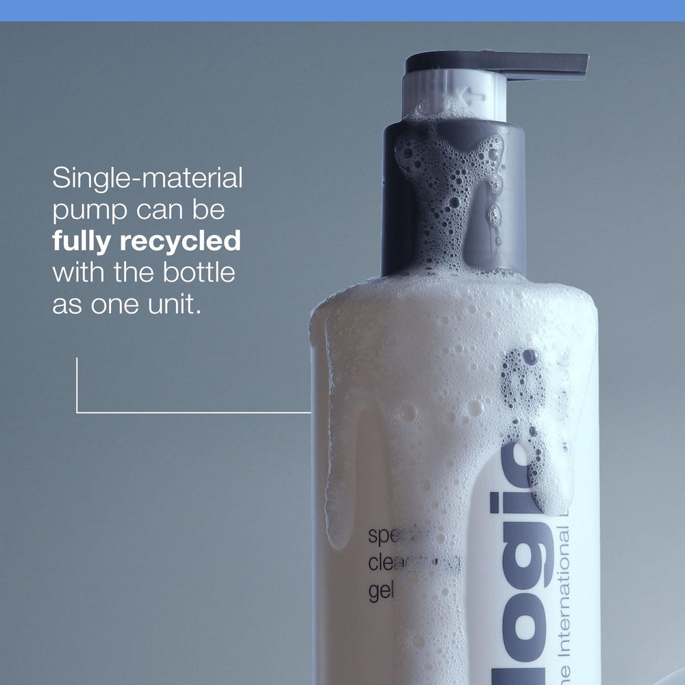 Dermalogica bottle on bathroom shelf for travel-friendly skincare display